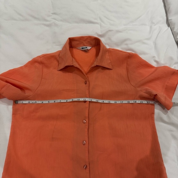 ALIA VINTAGE SALMON SHORT SLEEVES BUTTON DOWN SHIRT - 12 - Picture 5 of 11
